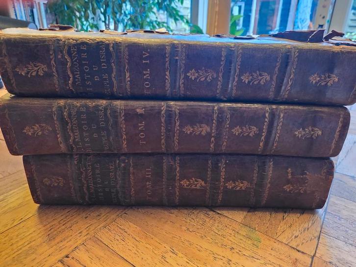 Maizonnet - Histoire du Peuple d'Israel, 1778, delen 1,3,4, Antiek en Kunst, Antiek | Boeken en Bijbels, Ophalen of Verzenden