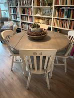 Tafel met stoelen, Huis en Inrichting, Tafels | Eettafels, Ophalen, Zo goed als nieuw, Rond, 100 tot 150 cm