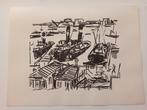 Henk Willemse Litho - Havengezicht, Antiek en Kunst, Verzenden