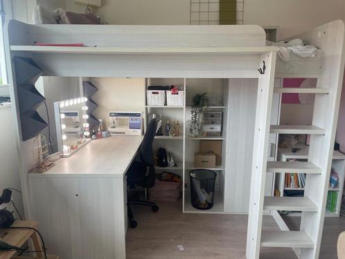 Parisot hoogslaper bureau kast opbergvakken 206x138,5x189, Huis en Inrichting, Slaapkamer | Stapelbedden en Hoogslapers, Gebruikt