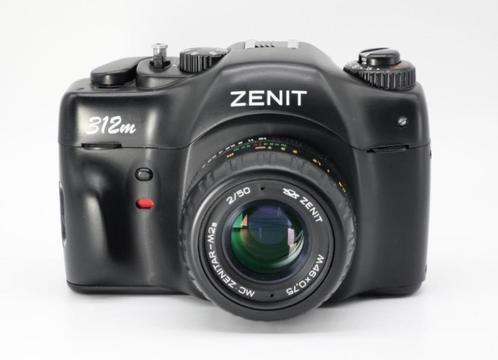 Zenit 312M (KMZ) + Zenitar-M2s 50mm f2 optie E-mount adapter, Audio, Tv en Foto, Fotocamera's Analoog, Spiegelreflex, Overige Merken