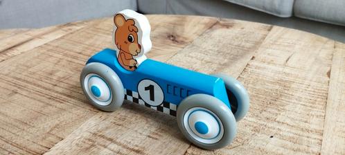 Nummer 1 Houten blauwe speelauto, Kinderen en Baby's, Speelgoed | Buiten | Los speelgoed, Zo goed als nieuw, Ophalen of Verzenden