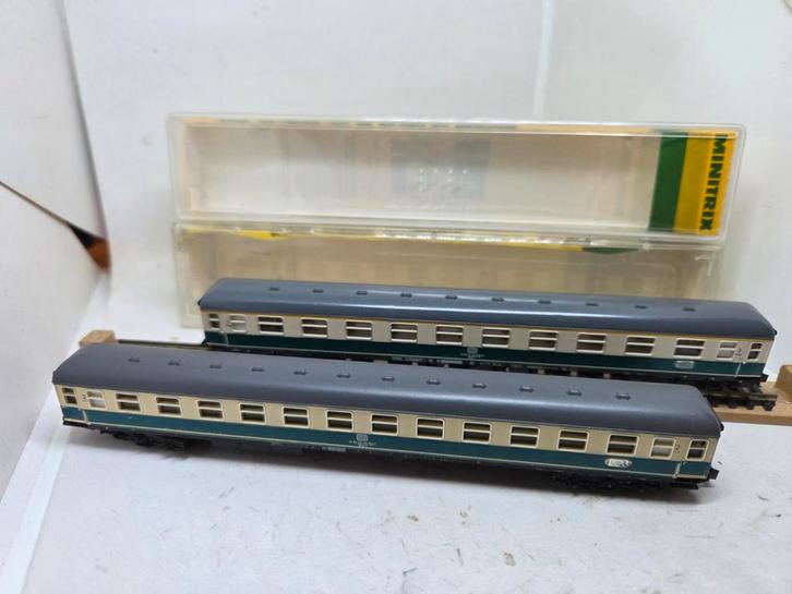 Minitrix DB Personenwagons 3112 & 3131 - Set, Hobby en Vrije tijd, Modeltreinen | N-Spoor, Gebruikt, Wagon, Gelijkstroom, Trix