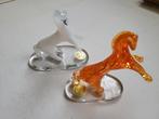 2 Riedlhutte Bleikristall paardjes - jaren 50/60, Antiek en Kunst, Antiek | Glas en Kristal, Ophalen of Verzenden