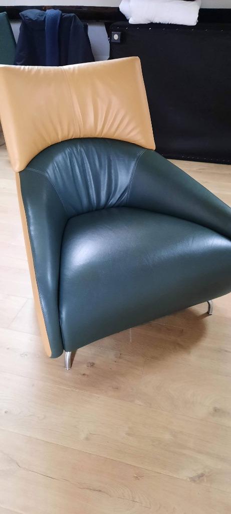 Een Fauteuil SOLYMI van Leolux, Huis en Inrichting, Fauteuils, Zo goed als nieuw, Leer, Metaal, 75 tot 100 cm, Minder dan 75 cm