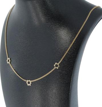 Gourmet 14k gouden bloem schakel dames ketting fraai beschikbaar voor biedingen