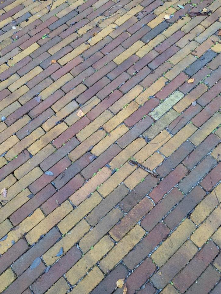 Gemengde Kleuren Waaltjes - 14 m2, Tuin en Terras, Tegels en Klinkers, Gebruikt, Klinkers, Beton, Ophalen