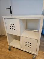 Ikea Kallax 4 vakken op wielen + 2 inzetstukken, Gebruikt, Minder dan 100 cm, Modern, 25 tot 50 cm