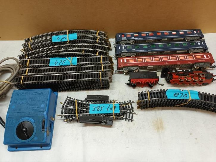 JOUEF  TREIN MET RIJTUIGEN EN RAILS, Hobby en Vrije tijd, Modeltreinen | H0, Gebruikt, Treinset, Gelijkstroom, Jouef, Verzenden