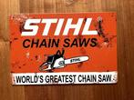 Stihl Chain Saws metalen reclamebord (Old Look), Nieuw, Ophalen of Verzenden