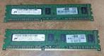 MICRON 2x 2GB PC3-10600E DDR3-1333 UNBUFFERED ECC 2RX8, Ophalen of Verzenden, Zo goed als nieuw, DDR3