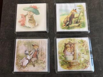 Beatrix Potter Onderzetters, x4, Konijn Peter Rabbit Nieuw beschikbaar voor biedingen
