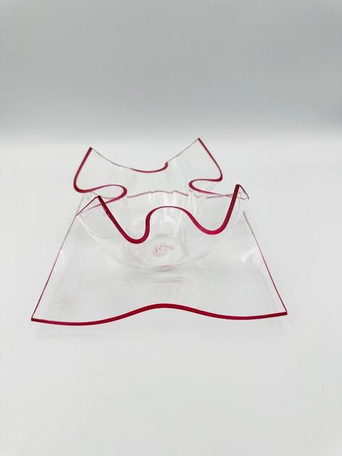 70s Space Age plexiglas schaal en schotel, Huis en Inrichting, Woonaccessoires | Schalen en Manden, Gebruikt, Schaal, Overige vormen