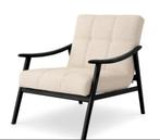 Mortensen Chair fauteuil Eichholtz  nieuw zwart beige, Huis en Inrichting, Ophalen, Hout, Eichholtz design, Nieuw