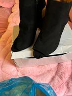 Zwarte enkellaarzen met rits en hak, Kleding | Dames, Leggings, Maillots en Panty's, Ophalen of Verzenden, Zo goed als nieuw, Zwart