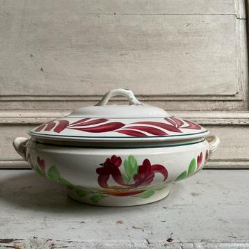 Oud boerenbont terrine *floor epe* beschikbaar voor biedingen