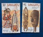 Vanuatu 2 pzs trad masks, Postzegels en Munten, Postzegels | Oceanië, Verzenden, Gestempeld