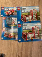 5 lego brandweersets inclusief plastic doos, Ophalen of Verzenden, Zo goed als nieuw, Complete set, Lego