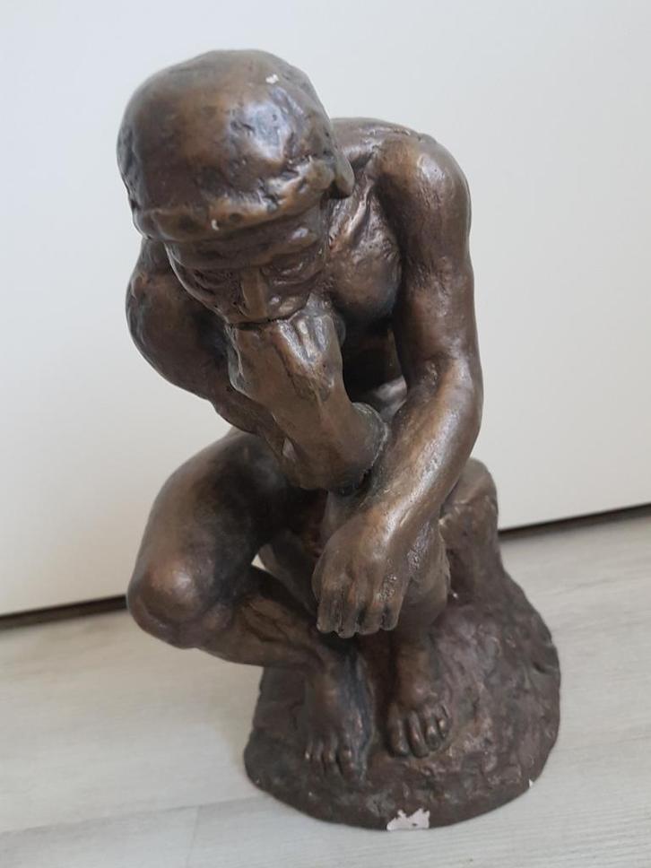 Vintage beeld de denker auguste rodin 1963, Antiek en Kunst, Kunst | Beelden en Houtsnijwerken, Ophalen of Verzenden
