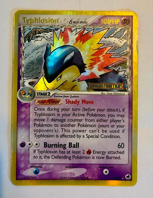 Typhlosion Delta Species - Dragon Frontiers, Hobby en Vrije tijd, Verzamelkaartspellen | Pokémon, Gebruikt, Losse kaart, Foil
