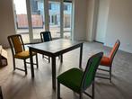 Tafel met 4 stoelen (klusmeubels) - Gratis, Huis en Inrichting, Ophalen, Gebruikt, 100 tot 150 cm, Metaal