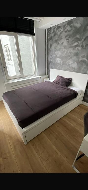 IKEA MALM Lüroy + lattenbodem + anneland foammatras 140x200m - afbeelding 1