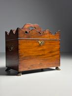 Bottle carrier mahonie antiek, Ophalen, Zo goed als nieuw, Minder dan 50 cm