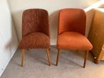 Vintage oranje stoelen | woonkamer / slaapkamer | set van 2, Huis en Inrichting, Stoelen, Hout, Gebruikt, Twee, Overige kleuren