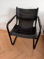 Eetkamerstoel Oxton met arm leder outdoor donkergrijs, Ophalen, Zo goed als nieuw, Zwart, Eén