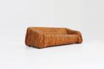 Vintage Piumino cognac leren sofa Jonathan De Pas, Ophalen, Vintage , italiaans , design, Gebruikt, Driepersoons