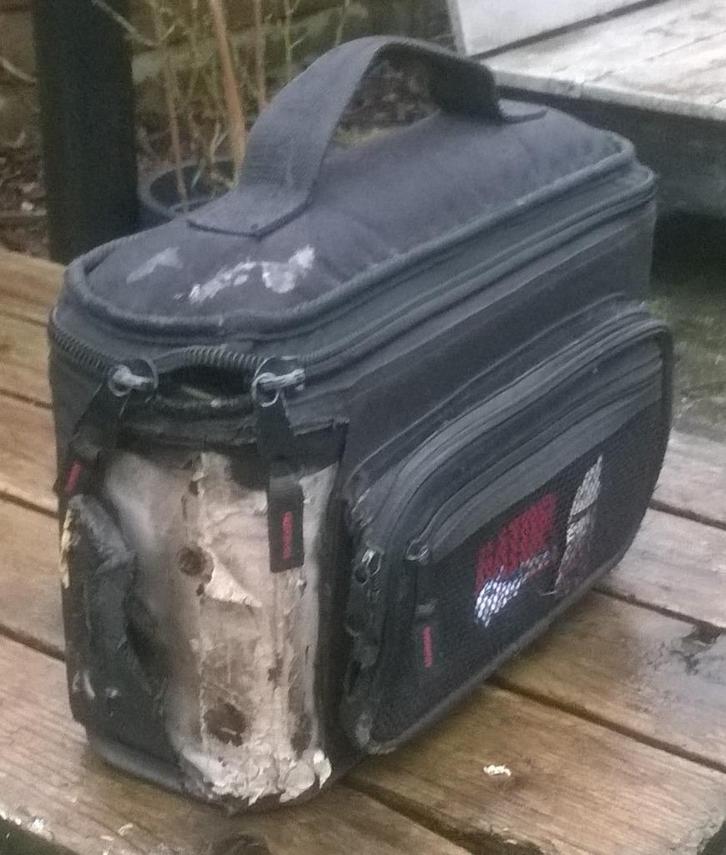 Microfoontas voor 4 microfoons, met externe brandschade, Muziek en Instrumenten, Behuizingen en Koffers, Gebruikt, Overige instrumenten