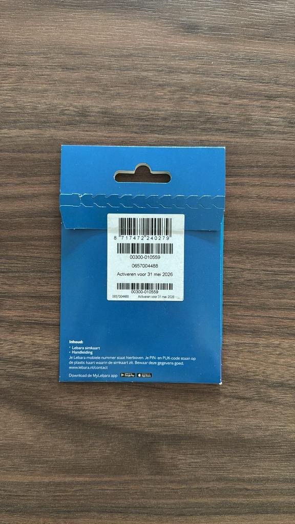 Lebara Simkaart met mooi nummer, Telecommunicatie, Prepaidkaarten en Simkaarten, Nieuw, Simkaart, Overige providers, Ophalen of Verzenden