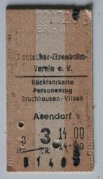 Smalspoor Duitsland DEV treinkaartje Bruchhausen Vilsen, Verzamelen, Spoorwegen en Tramwegen, Ophalen of Verzenden, Gebruikt, Trein