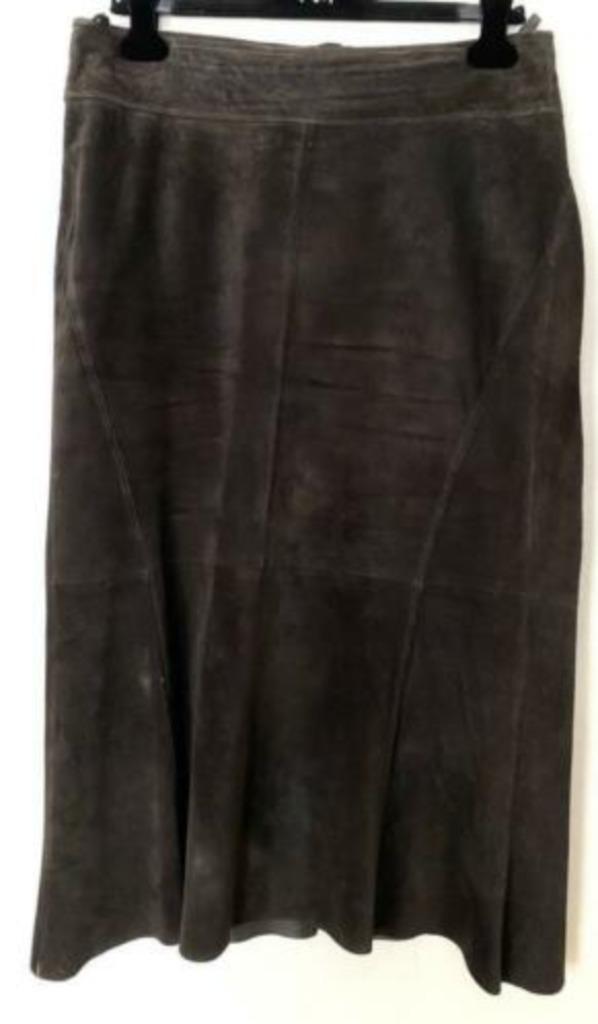 La Ligna suède rok maat 40 [DM], Kleding | Dames, Rokken, Zo goed als nieuw, Maat 38/40 (M), Bruin, Onder de knie, Ophalen of Verzenden