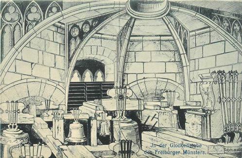 (381-381-033) In der Glockenstube des Freiburger Munsters, Verzamelen, Ansichtkaarten | Buitenland, Duitsland, Verzenden