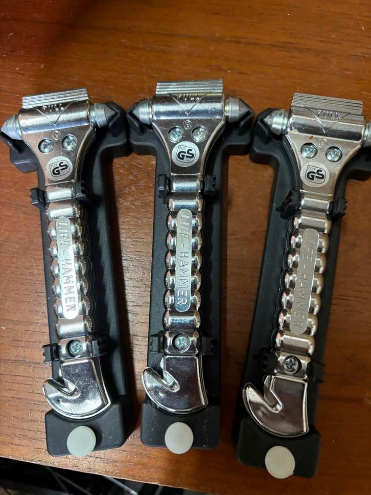 3x Lifehamers - Veiligheidshamer voor auto, Auto diversen, Anti-diefstal, Gebruikt, Ophalen