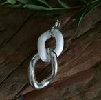 Ti Sento kettinghanger wit keramiek/zilver €25,00, Ophalen of Verzenden, Zo goed als nieuw, Wit, Zilver