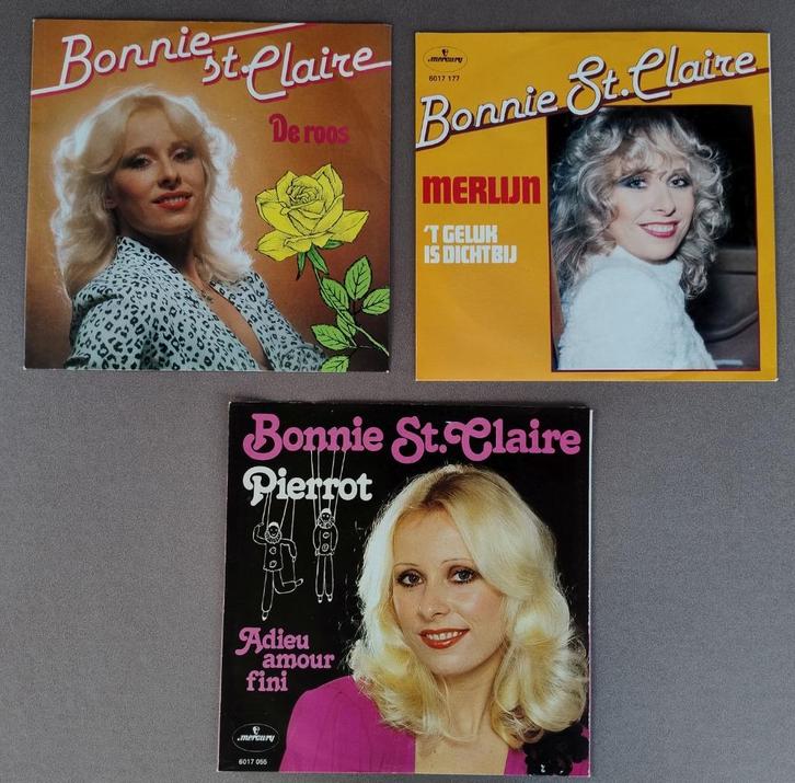 3x Singletjes 45 toeren BONNIE ST. CLAIRE, Cd's en Dvd's, Vinyl Singles, Zo goed als nieuw, Single, Nederlandstalig, 7 inch, Ophalen of Verzenden