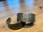 3 handgemakte armbanden zilver koper tin, jaren 60 vm moeder, Ophalen of Verzenden, Gebruikt, Zilver