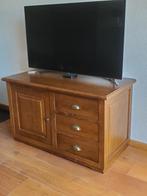 Massief eiken TV kast, Minder dan 100 cm, 100 tot 150 cm, Gebruikt, Eikenhout