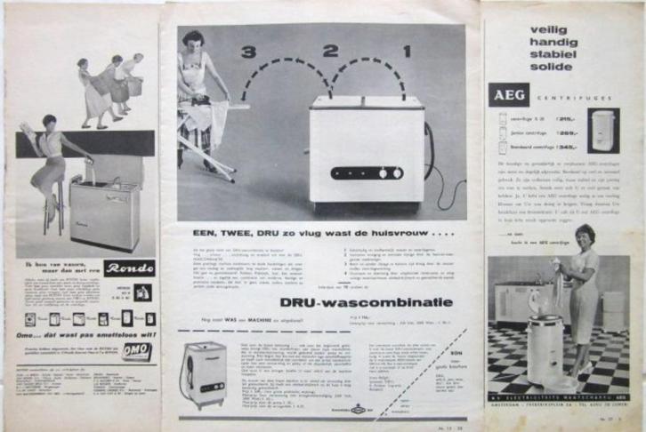 40 vintage reclames wasapparatuur 1956-60 wasmachine droger, Verzamelen, Merken en Reclamevoorwerpen, Gebruikt, Verzenden