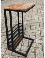 Bijzettafel Mangohout met zwart staal., Minder dan 55 cm, Nieuw, Ophalen of Verzenden, Industriëel