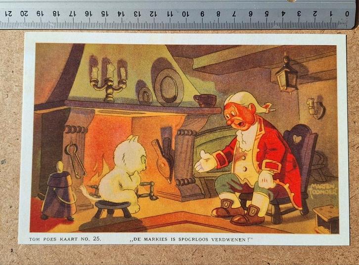 Tom Poes Kaart - Serie 5. Nr 25. (Thomas Rap herdruk), Verzamelen, Stripfiguren, Plaatje, Poster of Sticker, Olivier B, Bommel en Tom Poes