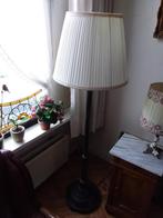 Art deco gebronsde staande lamp vloerlamp met stoffen kap, Huis en Inrichting, Lampen | Vloerlampen, Ophalen, Gebruikt, 150 tot 200 cm