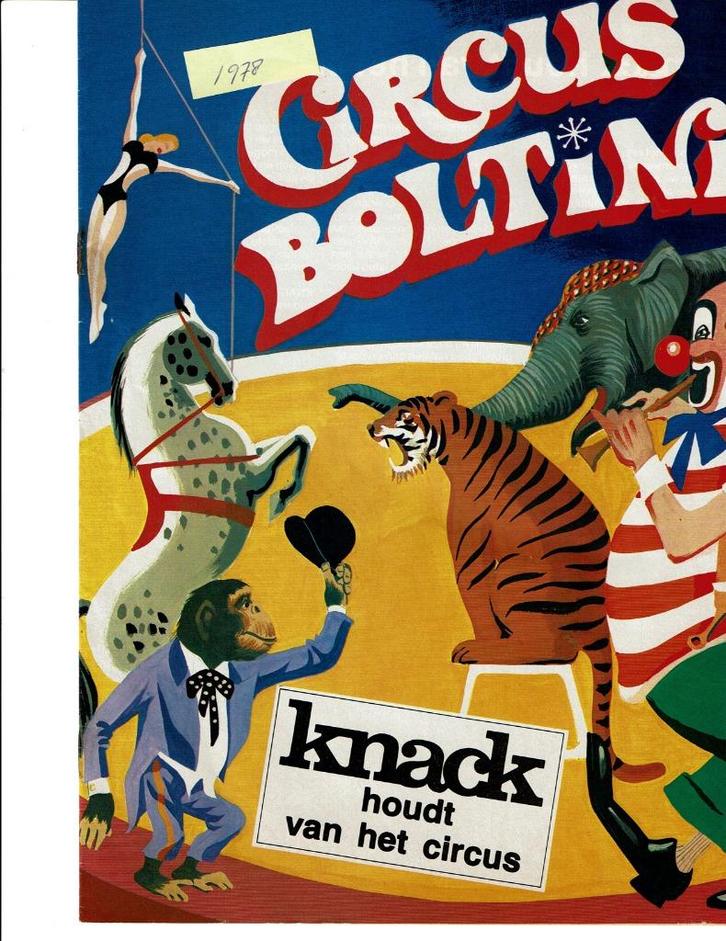 Circus Boltini, programmablad van de tournee 1978, Verzamelen, Muziek, Artiesten en Beroemdheden, Zo goed als nieuw, Overige typen