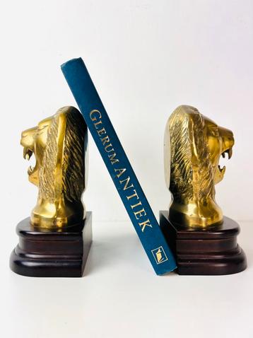 Zware messing met houten voet boekensteunen boekenstandaard beschikbaar voor biedingen
