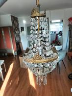 Kroonluchter met 3 lampen, Huis en Inrichting, Lampen | Kroonluchters, Ophalen, Gebruikt, Glas, Klassiek