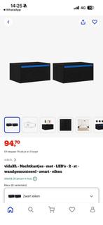 Hangende nachtkastjes met verlichting - Nieuw in doos, Ophalen of Verzenden, Nieuw, Zwart, Overige merken