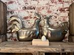Metalen Haan & Kip Set - Landelijke Decoratie, Tuin en Terras, Tuinbeelden, Ophalen of Verzenden, Nieuw, Metaal, Dierenbeeld