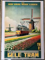 de Gele Tram Den Haag Leiden htm gelimiteerde Affiche Poster, Verzenden, Nieuw, Tram, Kaart of Prent